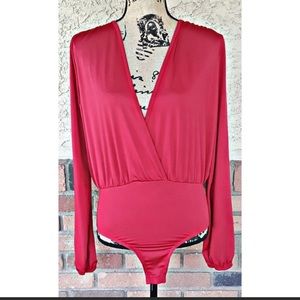 Hey U Red Long Sleeve body suite